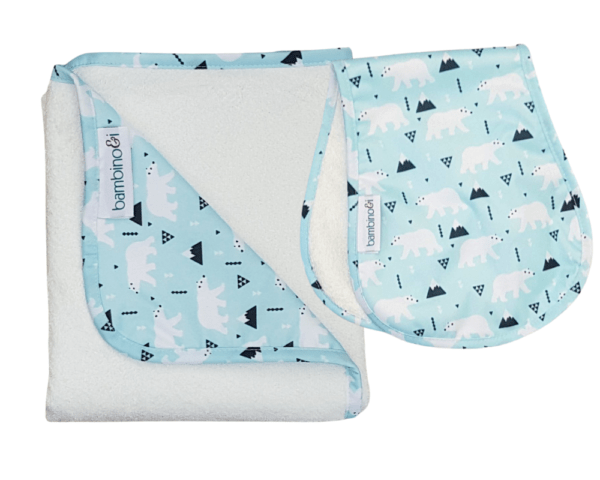 Polar bear patterned baby massage mat and bumbino