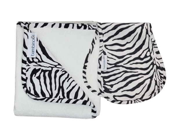 Zebra print baby massage mat and bumbino