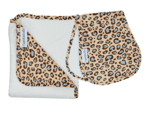 Leopard print baby massage mat and bumbino